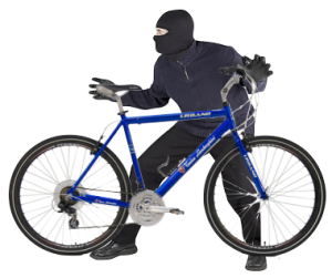 Thief stealing a bike