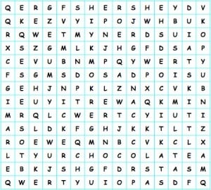 candy word search grid